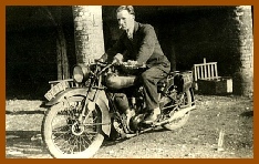 T E Lawrence on Brough Motorcycle